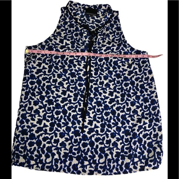 Cynthia Rowley Sleeveless Blouse size Medium Blue/Cream - Picture 8 of 10